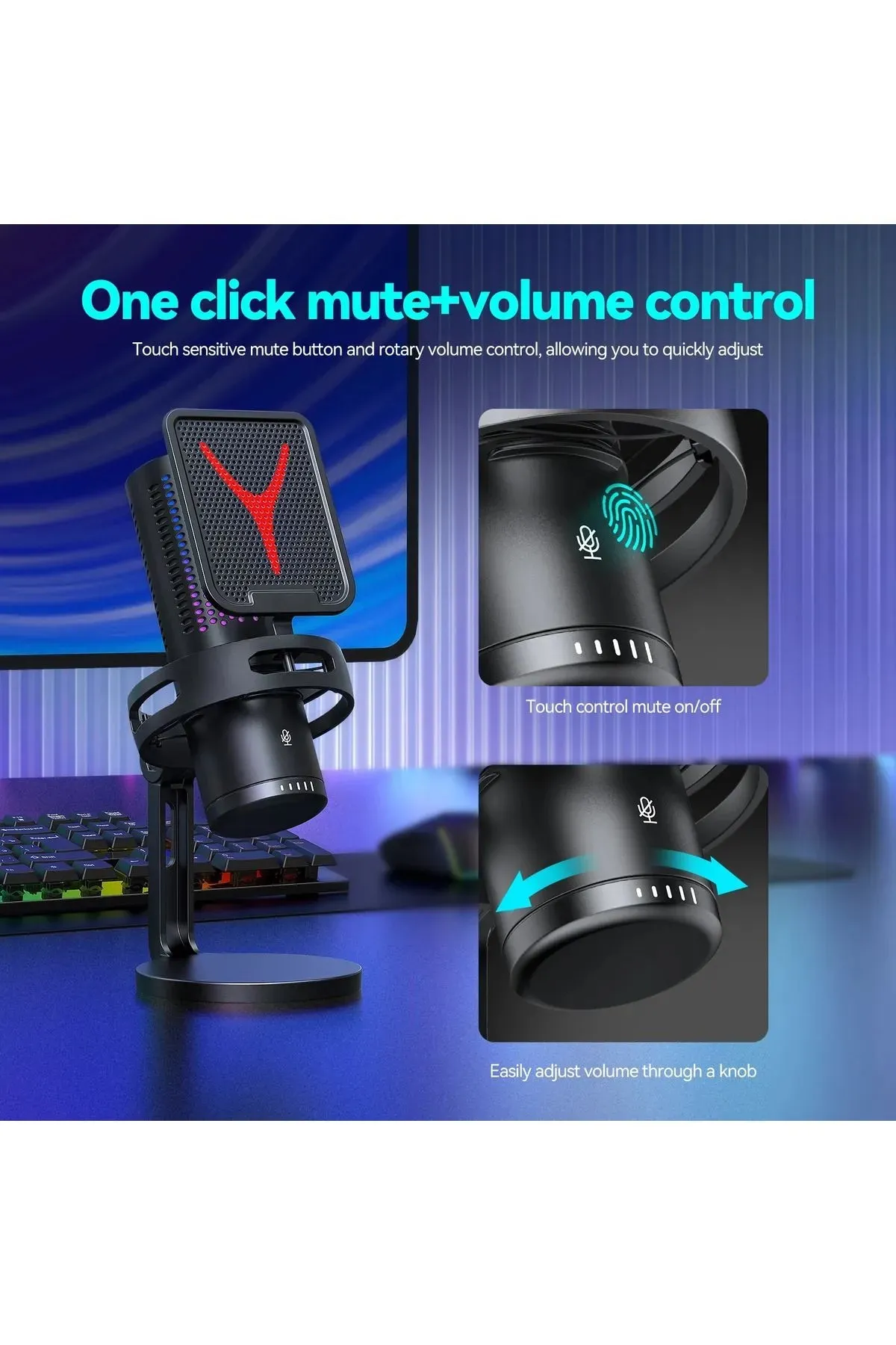 Yanmai Gm7-b Bilgisayar Masaüstü Mikrofon Semi Pro Tak Çalıştır Usb Kablolu Vlog Canlı Yayın 